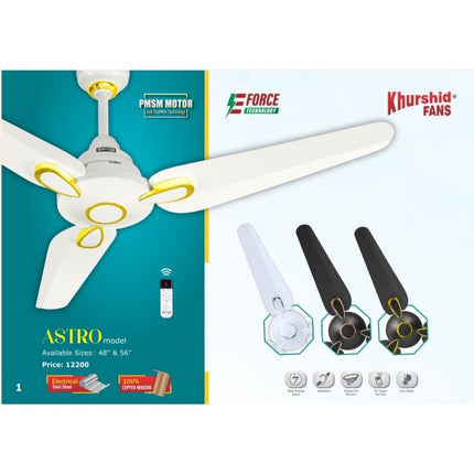 Khurshid Fans ASTRO 30W Inverter Ceiling Fan (E-Force Series)