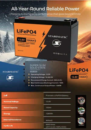 STABIMATIC 12V 100AH LiFePO4 Battery - Price in Karachi and Pakistan