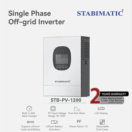 Stabimatic 1200 Watt (PV1000) Hybrid Solar Inverter IP21 Inverter and 1000 Watt UPS - Price in Pakistan