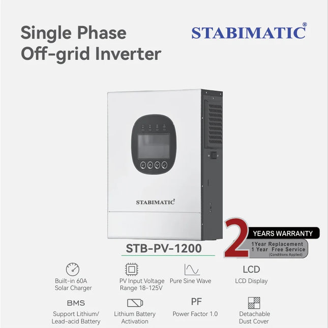 Stabimatic 1200 Watt (PV1000) Hybrid Solar Inverter IP21 Inverter and 1000 Watt UPS - Price in Pakistan