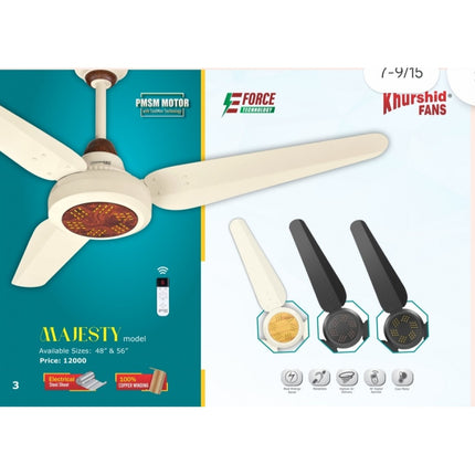 Khurshid Fans MAJESTY 30W Inverter Ceiling Fan (E-Force Series)